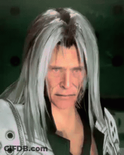 A Man With Long White Hair And A Beard Is Wearing A White Armor . GIF