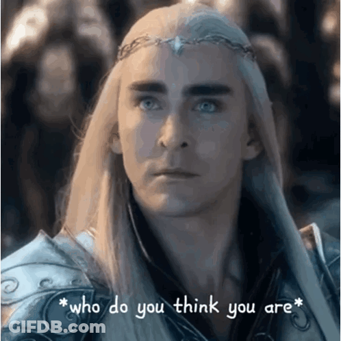 A Man With Long White Hair Has The Words " Who Do You Think You Are " Written Below Him GIF