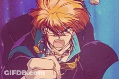 A Man With Orange Hair Is Wearing A Necklace And A Black Jacket GIF