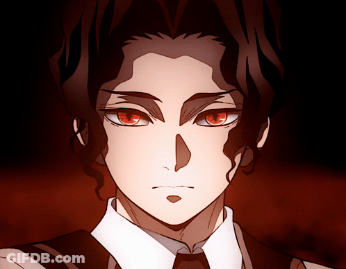 A Man With Red Eyes And A White Shirt And Tie GIF