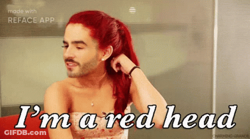 A Man With Red Hair And A Beard Is Saying I 'M A Red Head GIF