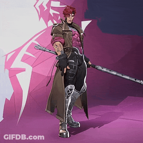 A Man With Red Hair Is Holding A Sword GIF