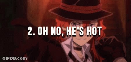 A Man With Red Hair Is Wearing A Hat And Tie And Says `` Oh No He 'S Hot '' . GIF
