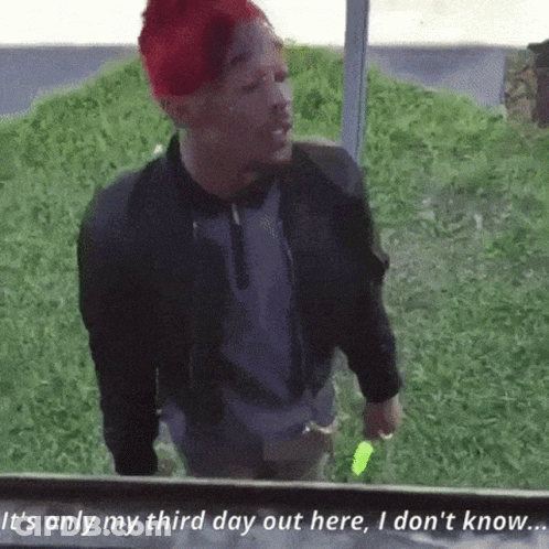 A Man With Red Hair Says It 'S Only My Third Day Out Here I Do N't Know GIF