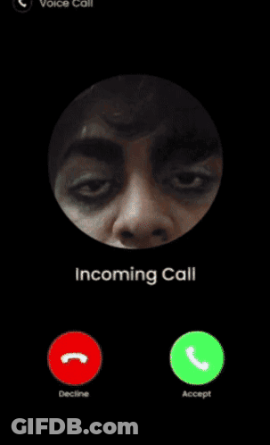 A Man With Red Lipstick On His Lips Is Talking On A Phone GIF
