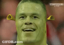 A Man With Shrek Face Painted On His Face Is Watching Sky Sports Live GIF
