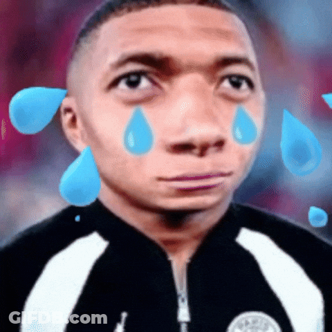 A Man With Tears Coming Out Of His Eyes Is Wearing A Black And White Jacket GIF