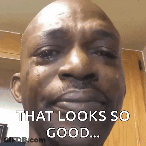 A Man With Tears Running Down His Face Has The Words That Looks So Good On His Face GIF