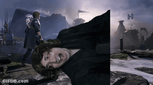 A Man With The Letter H On His Back Is Standing Next To A Man Laying On The Ground GIF