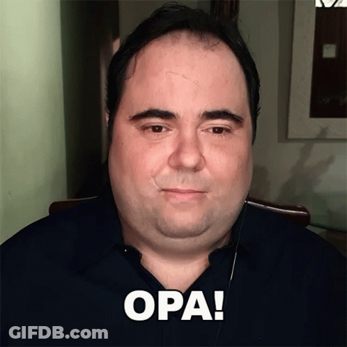 A Man With The Word Opa Written In White GIF