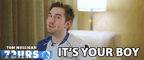 A Man With The Words It 'S Your Boy Written Above Him GIF
