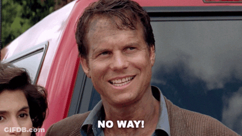 A Man With The Words No Way On His Chest GIF