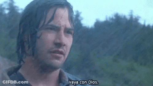 A Man With Wet Hair Says Vaya Con Dios GIF
