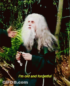 A Man With White Hair And A Beard Says " I 'M Old And Forgetful " GIF