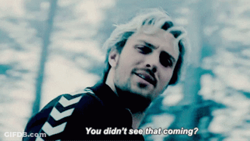 White-Haired Man Says You Didn't See That Coming GIF