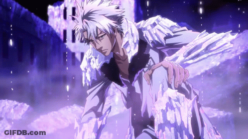 A Man With White Hair And A Purple Background GIF
