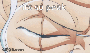 A Man With White Hair Covering His Mouth With His Hand And The Words " It 'S So Peak " GIF
