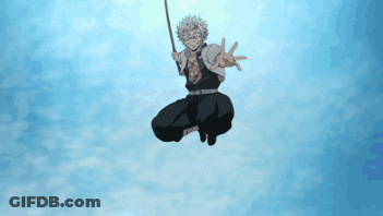 A Man With White Hair Is Holding A Stick GIF