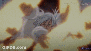 A Man With White Hair Is Surrounded By Flames And The Website Fenix.com Is Visible In The Corner GIF