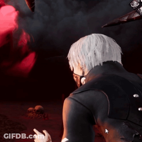 A Man With White Hair Is Wearing A Mask And A Black Jacket GIF