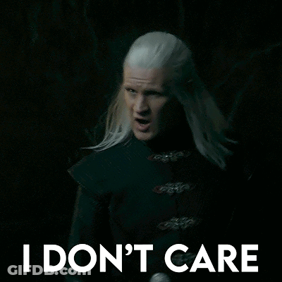 A Man With White Hair Says I Don T Care GIF
