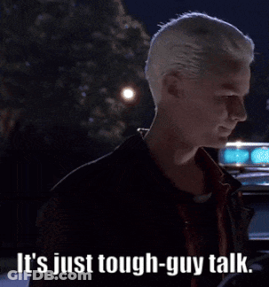 A Man With White Hair Says It 'S Just Tough Guy Talk GIF