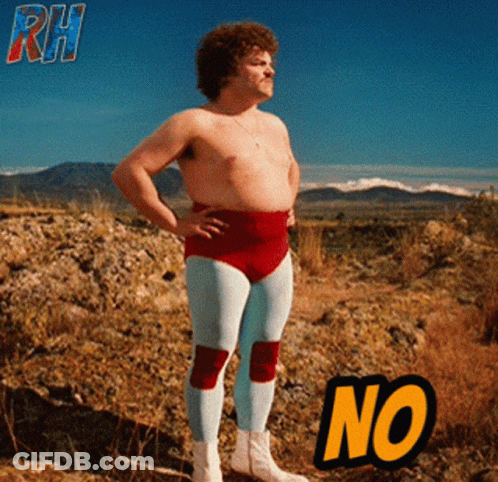 A Man Without A Shirt Is Standing In A Field With A No Sign GIF