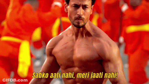 A Man Without A Shirt Says Sabko Aati Nahi Meri Jaati Nahi ! GIF