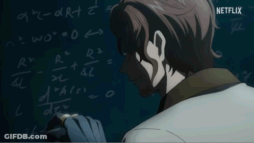 A Man Writing On A Blackboard With A Netflix Logo Behind Him GIF