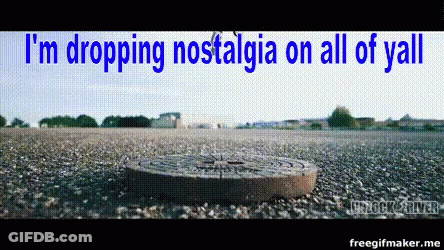 Manhole Cover Saying Dropping Nostalgia GIF