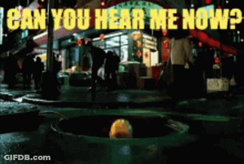 A Manhole Cover With The Words " Can You Hear Me Now " Above It GIF