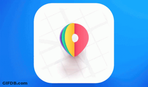 A Map App Icon With A Colorful Pin In The Center GIF