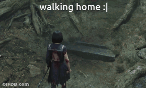 A Map Of A Snowy Area With The Words Walking Home Above It GIF