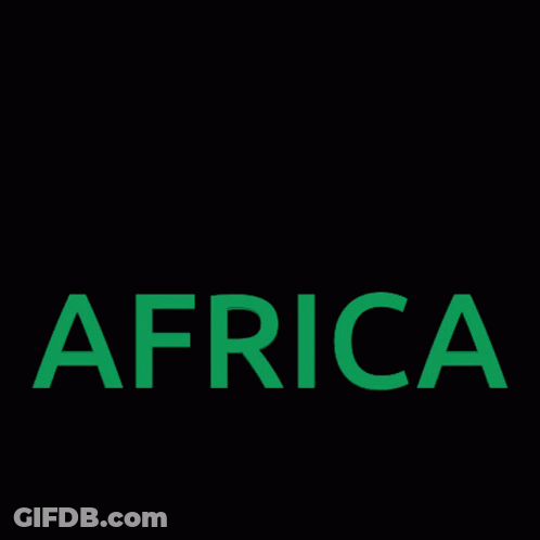 A Map Of Africa Is Displayed With The Word Africa In Green GIF