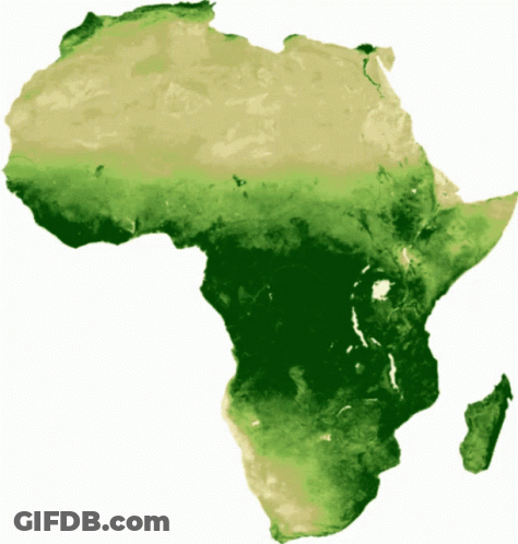 A Map Of Africa Is Shown In Green And Tan Colors GIF