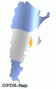 A Map Of Argentina With A Flag Behind It GIF