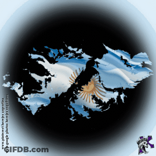 A Map Of Argentina With A Flag On Top Of It GIF