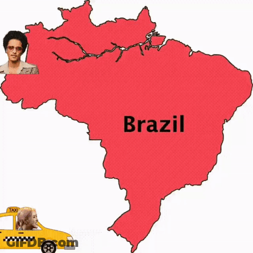 A Map Of Brazil With A Taxi And A Man In The Background GIF
