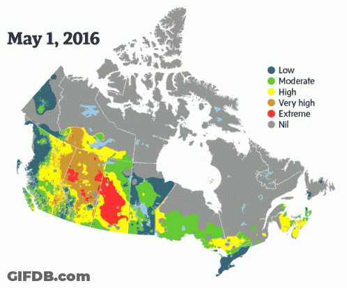 A Map Of Canada Shows That May 13Th 2016 Is Moderate GIF
