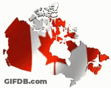 A Map Of Canada With A Red White And Blue Flag On It GIF