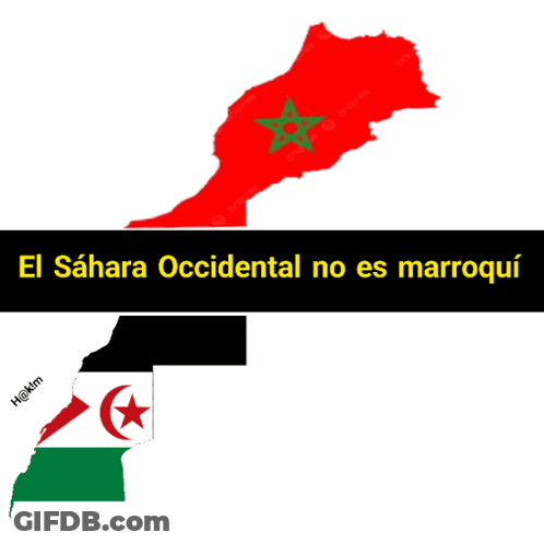 A Map Of El Sahara Occidental No Es Marroqui With A Flag GIF