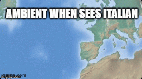 A Map Of Europe With The Words Ambient When Sees Italian Below It GIF