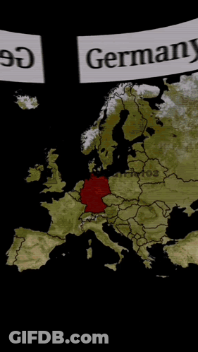 A Map Of Germany With A Black Eagle On Top GIF