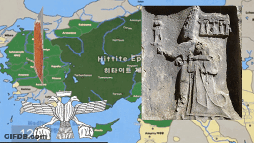 A Map Of Hittite Ep With A Statue Of A Man GIF
