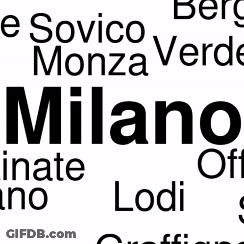 A Map Of Italy With The Word Milano On It GIF