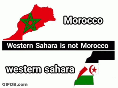 A Map Of Morocco With The Words Western Sahara Is Not Morocco On It GIF