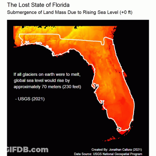 A Map Of The Lost State Of Florida With A Quote From Usgs GIF