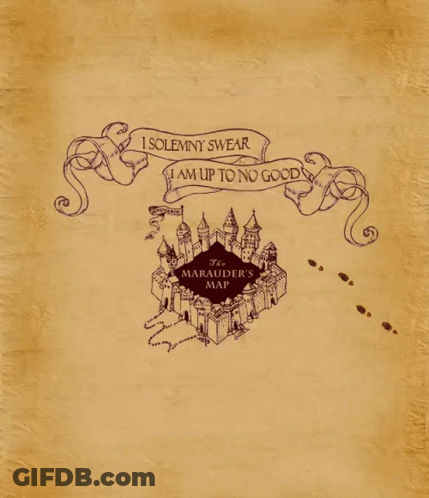 A Map Of The Marauder 'S Map With The Words I Solemnly Swear I Am Up To No Good Written On It GIF