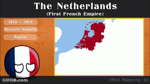 A Map Of The Netherlands With A Ball In The Middle Of It GIF