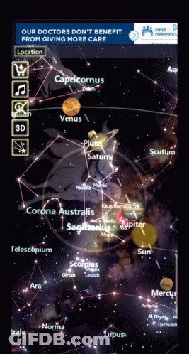 Night Sky Map With Text About Care GIF